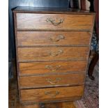 Collector's chest of six drawers with brass handles