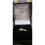 9ct gold solitaire diamond ring, approx UK size M