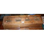 Victorian wooden 4 section ballot box with brass handles and sign written initials