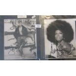 Authenticated autographed photograph portrait of David Bowie (COA) and a similar of Diana Ross