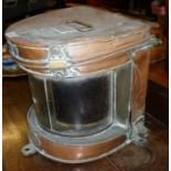 Large 19th c. copper ship's lantern light (converted to electricity)