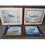 Four aeroplane prints entitle Safely Hom