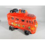 Anita Harris - a hand painted ceramic depiction of a VW campervan, approx 19.