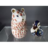 Royal Crown Derby - two paperweights depicting a mouse, 11cm and a duck,