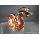 Royal Crown Derby - a paperweight depicting a dragon,