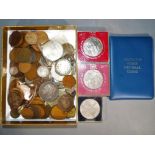 A quantity of predominantly pre-decimalisation coins including a Victoria 1845 crown.