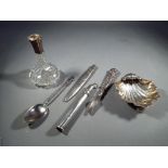 A quantity of silver hallmarked items to include a S Morden & Co propelling pencil,