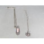 Two lady's silver necklaces