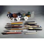 Writing Instruments - A lot to include a quantity of dip pens, inkwells, vintage ink bottles,
