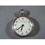 Railwayana - a white metal Railway Time Keeper's pocket watch,