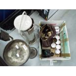 A quantity of Royal Albert ceramic tableware, vintage telephone,