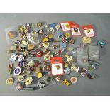 Pin badges - in excess of 90 pin badges predominantly enamelled to include London & Scottish