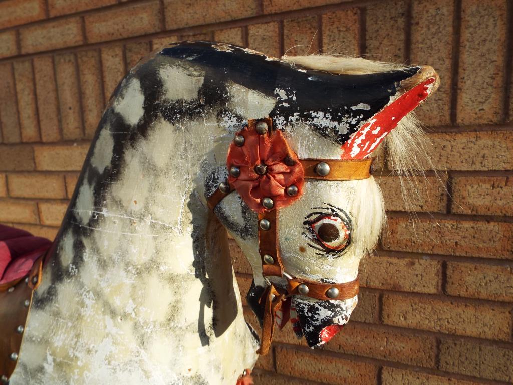 Collinson - a vintage Collinson piebald rocking horse on gliders, - Image 2 of 3