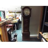 A mid-19th century mahogany longcase clock, 14 inch circular dial with Roman numerals,