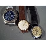 A lot to include a Cortebert 21 jewel wristwatch,