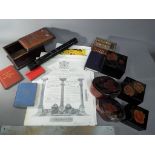 A quantity of graduated lacquered boxes, an cigarette box with inlay detailing,