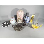 A good mixed lot to include Murano, Wedgwood Jasperware black, Poole Pottery,