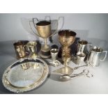 A quantity of plated ware, pewter, white metal and similar.
