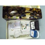 A quantity of costume jewellery to include some silver,