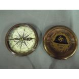 A brass German compass