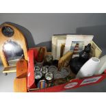 A mixed lot to include candle holders, modern pictures,