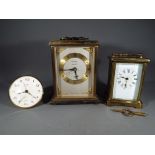 An early 20th century French brass cased carriage clock with key,