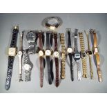 Fourteen wrist watches various designs to include Rotary, model number 10871, Accurist, Seiko,