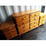 A suite of modern pine chests of drawers