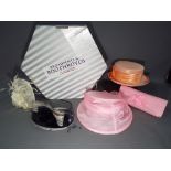 Hats - a lady's Classics First Avenue hat, a handbag by Classic Millinery with a matching hat,