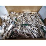 A quantity of plated flatware.