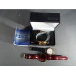Three gentleman's wristwatches to include Seiko (boxed),