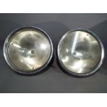 Rotax - A pair of vintage Rotax K596 chrome plated headlamps, 27 cm (d).