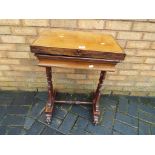A good quality oak swivel top occasional/ gaming table approximate height 74 cm x 55 cm x 38 cm