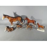 Beswick - Four Beswick horse and foal figurines and two similar,