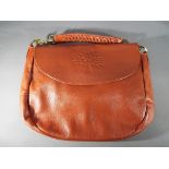 Handbags - a brown leather good quality handbag with impressed tree logo and marked Mulberry with