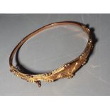 A lady's antique hallmarked 9 carat gold bangle, Birmingham assay 1907, approx 5.