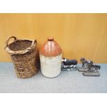 A lot to include a large Doulton Lambeth stoneware flagon,