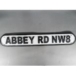 Abbey Road cast iron sign approximately 60 cm long.