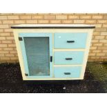 A vintage larder kitchen pantry cupboard single door storage approximate height 84 cm x 92 cm x 40