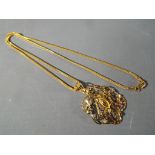 22 ct - a 22 carat gold necklace and pendant, stamped 916, approximate weight 9.