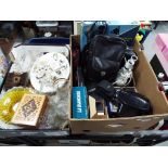 Photographic equipment - two boxes containing photographic equipment, gaming items/table games,