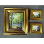 Robert Hughes RMS (British 20th century) - Three framed miniature oil paintings on board,