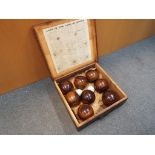 Bowling - a set of eight vintage lawn Bowls,