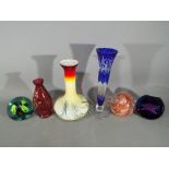 A collection of glassware to include a limited edition Caithness paperweight 'Shockwave', 109/500,