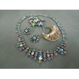 Vintage Costume Jewellery - a multiple stone necklace,