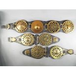 Horse Brasses - a small quantity of original brasses mounted on leather