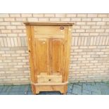 A large pine farmhouse style corner cupboard approximate height 156 cm x 90 cm x 60 cm