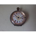 A lady's silver cased, stem wind pocket watch stamped .