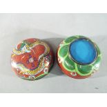 A oriental cloisonne lidded circular pot