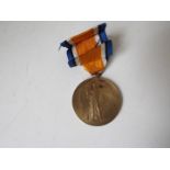 A World War One (WW1) Allied Victory medal with incorrect ribbon,